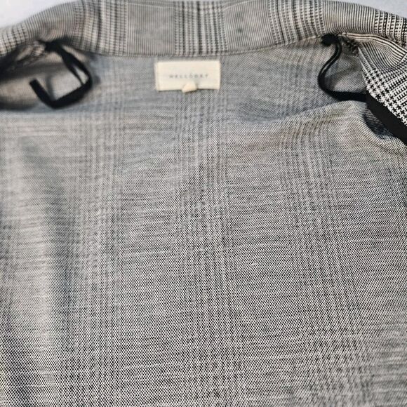 MELLODAY Black & White Houndstooth Blazer Sz S Unlined L/s Pockets Open - Picture 6 of 8